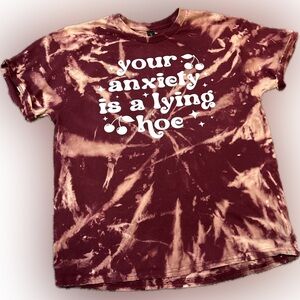 Gildan Maroon Bleached Graphic T-Shirt